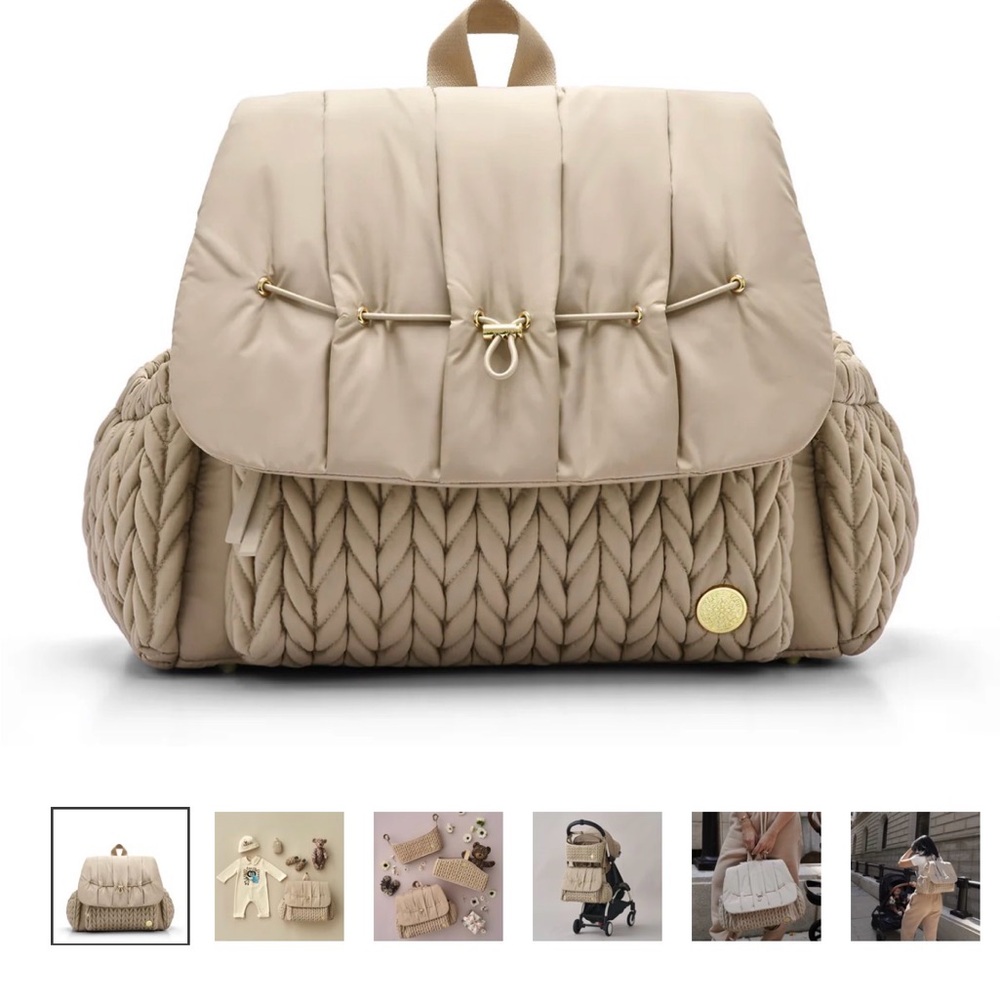 Levy Backpack Beige HAPP Brand Diaper Bag